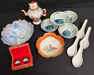 CT677Russian Teapot , Asian Bowls  Chinese Baodibg Balls