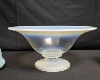 ST110Opalescent Glass Bowl and Fenton Oil and VInegar Bottle