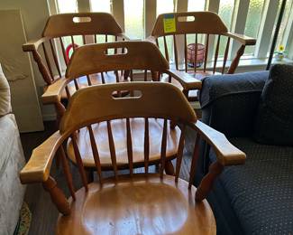 Set of 4 mid century modern captains chairs, purchased in Germany in 1955