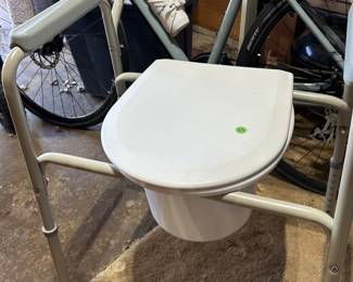Bedside commode, can be used over a standard toilet with bucket removed 