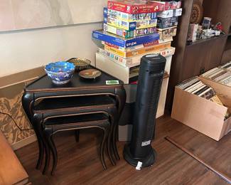 Set of wood nesting tables from Havertys