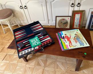 Backgammon game, Vintage Paper Doll booklets…new old stock