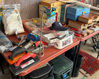 Ice chest, fishing tackle