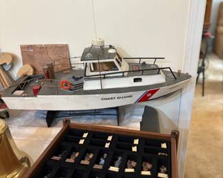 US Coast Guard Utility Boat antique Model Dumas Cival War Chess Set