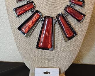 Red Hematite Necklace & Earrings