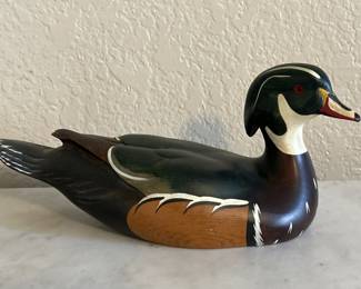 Signed Carved Wood Duck Decoy, Big Sky Carvers