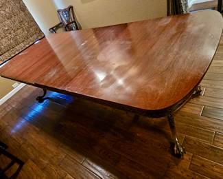 Vintage Chippendale-Style Mahogany Claw Foot Table