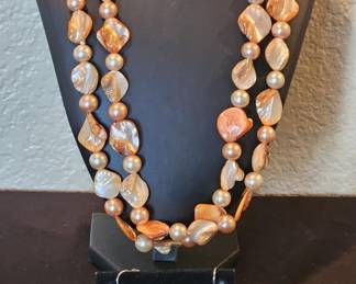 Abalone 48in Necklace & Earrings
