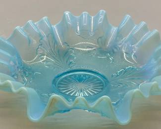 Antique Northwood Aqua Blue Opalescent Bowl