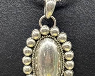 Sterling 18in Necklace & Navajo Pendant, TW 30.35g