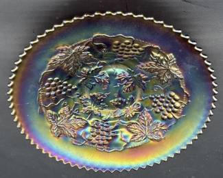 Vtg. Northwood Grape & Cable Carnival Glass Bowl