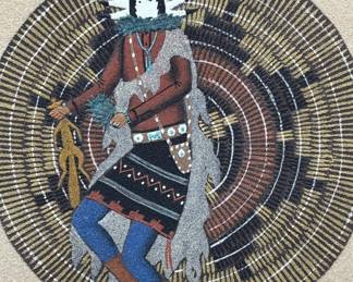 Authentic Signed Navajo Sand Painting- Talking God