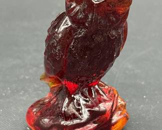Vintage Boyd Crystal Art Glass Owl Figurine