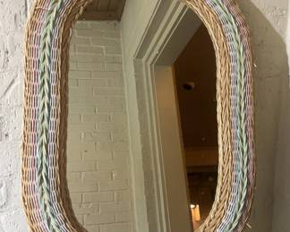 Vintage Pier One Imports Wicker Framed Wall