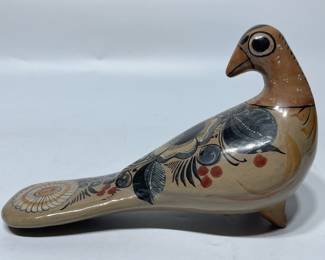 Vintage Folk Art Hand Made Mexican Pottery Bird