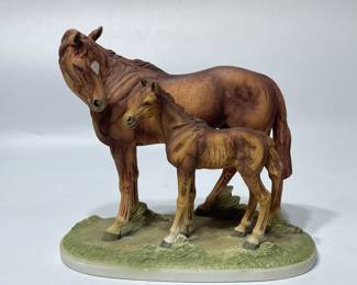 Vintage Andrea by Sadek Porcelain Horse and Foal