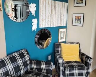 Matching plaid chairs