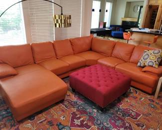 Simply beautiful, burnt orange sectional