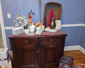 Antique flour bin cabinet 