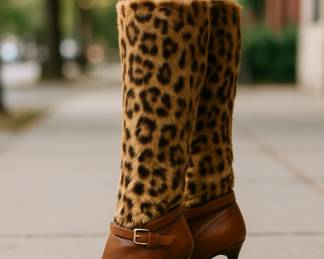 Vintage Ralph Loren leather and fur boots from the 70’s