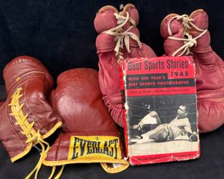 1948 1st.Ed.Best Sports Stories Vintage Marathon Everlasting Boxing Gloves