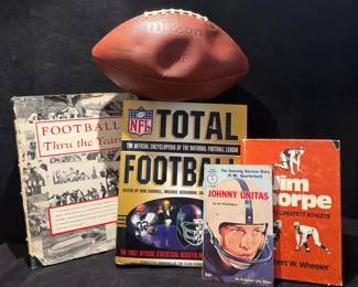 Total Football NFL Encyclopedia, Wilson Duke Football, Books Johnny Unitas  Jim Thorpe