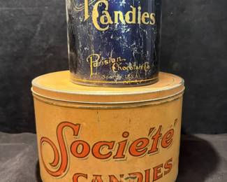 Rare Seattles Parisian Chocolate Co Tin,  Seattles Imperial Candy Co.Societe Candies Tin