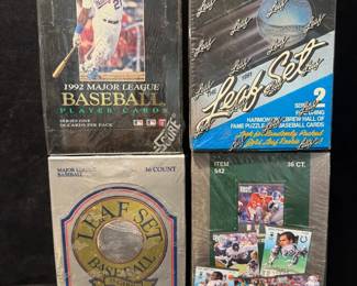 Sealed Baseball Card Displays91Leaf Set,92Pinnacle,92Leaf Set,91Fleer Ultra
