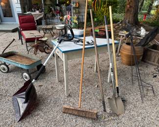 Misc tools, snow shovel, other items 