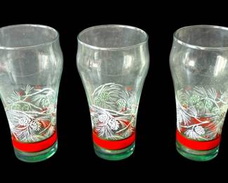 Vintage Christmas Coca Cola Glasses