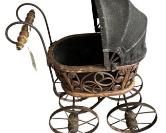 Vintage Wicker Baby Doll Stroller