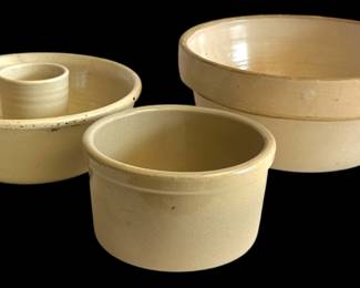Stoneware Crock and Bowls