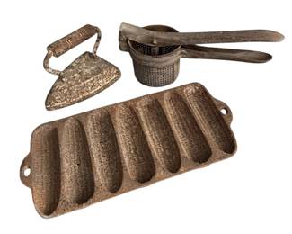 Vintage Cast Iron Kitchen Implements