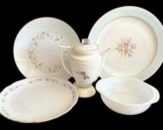 Floral Percolator and Plates