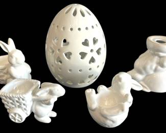 White Ceramic Easter Decor