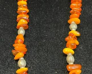 Amber Necklace With Large Center Bead