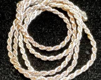 Italian Sterling Rope Chain Necklace