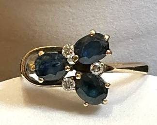 Spinel, Diamond 14k Gold Ring