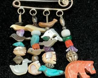 Zuni Fetish Brooch