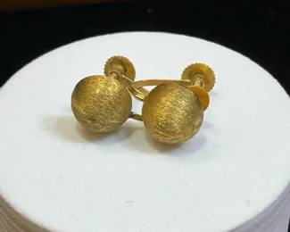 14K Gold Screw Back Earrings