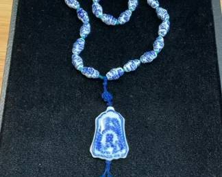 Chinese Porcelain Tassel Necklace