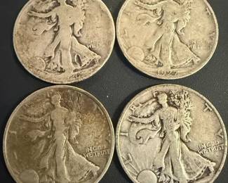 1920s Walking Liberty Half Dollar Coins
