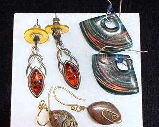 Three Contemporary Sets of Earrings