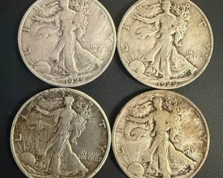 1929 Walking Liberty Half Dollar Coins