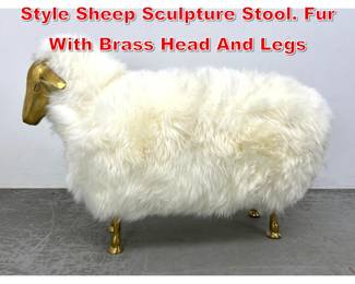 Lot 14 FrancoisXavier Lalanne Style Sheep Sculpture Stool. Fur With Brass Head And Legs