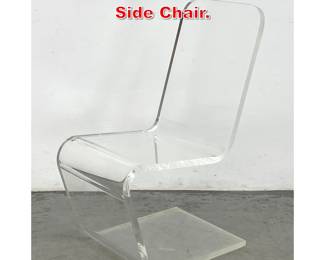 Lot 359 Lucite Acrylic Cantilever Side Chair.