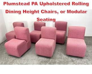Lot 518 Set 6 1970s Paul Evans Inc Plumstead PA Upholstered Rolling Dining Height Chairs, or Modular Seating