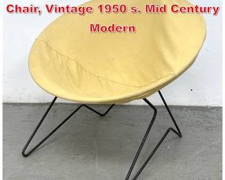 Lot 327 Iron Circle Patio Lounge Chair, Vintage 1950 s. Mid Century Modern 