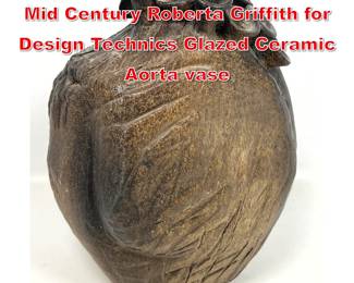 Lot 41 Design Technics 60s Large Mid Century Roberta Griffith for Design Technics Glazed Ceramic Aorta vase