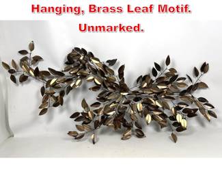 Lot 340 C Jere Style Metal Wall Hanging, Brass Leaf Motif. Unmarked. 